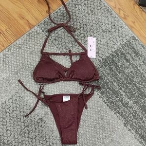 Wild Fable Sparkling Burgundy Bikini